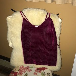 soft velvet maroon tank